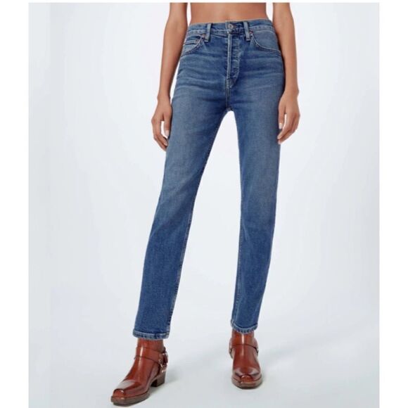 Re/Done Comfort Stretch High Rise Ankle Crop - Picture 1 of 9